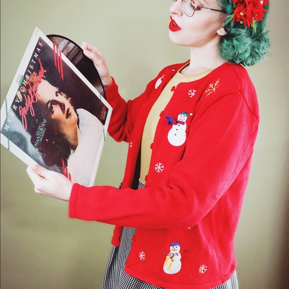Sweaters - Vintage Red Knit “Ugly Christmas” Cardigan Sweaters - Vintage Red Knit “Ugly Christmas” Cardigan
